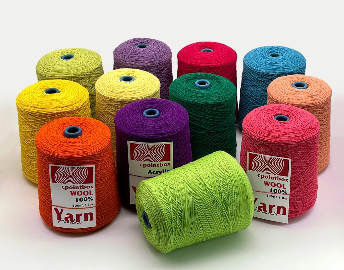 CPointBox 200g Wool Yarn Cones for Tufting